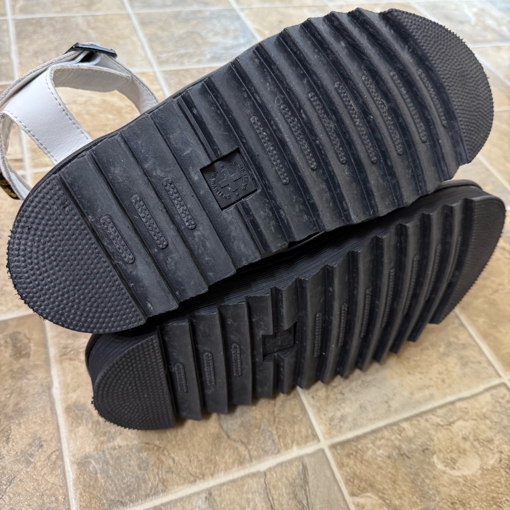 Dr. Martens White and Black Platform Strappy Sandals - Picture 11 of 13